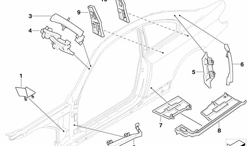 Embellecedor interior del pilar B OEM 41007128419 para BMW Serie 3 (E92, E93). Original BMW.