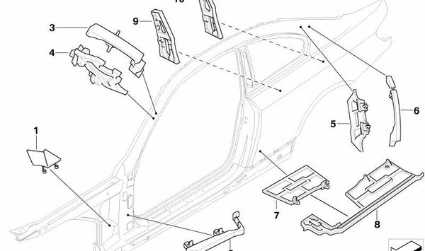 Embellecedor interior del pilar B OEM 41007128419 para BMW Serie 3 (E92, E93). Original BMW.