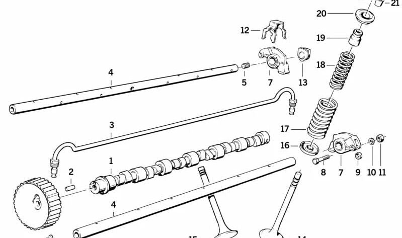 Árbol de levas para BMW E30, E34 (OEM 11311716138). Original BMW