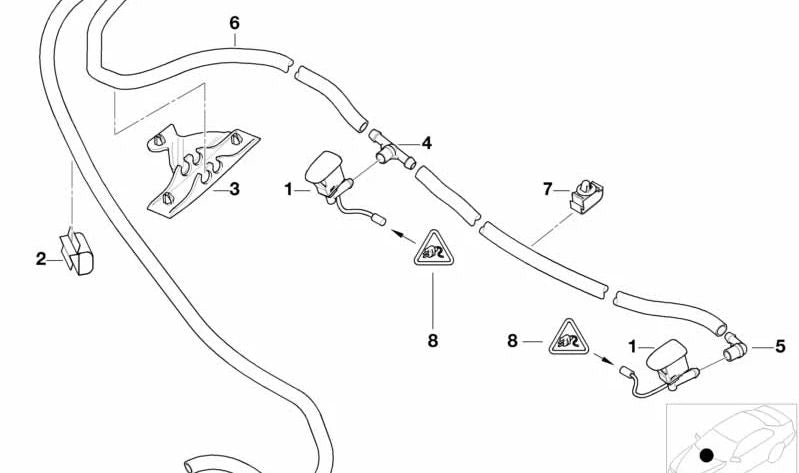 Cable clip for BMW E34, E60, E61, E63, E64, E31, E53 (OEM 61138355134). Genuine BMW