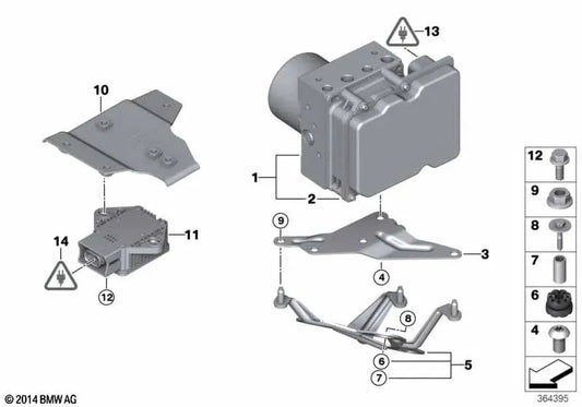 Soporte Hidroacumulador para BMW Serie 1 E81, E82, E87, E87N, E88; Serie 3 E90, E90N, E91, E91N, E92, E92N, E93, E93N; X1 E84 (OEM 34506781282). Original BMW