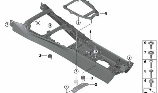 Center Console for BMW Z4 G29 (OEM 51166809054). Genuine BMW