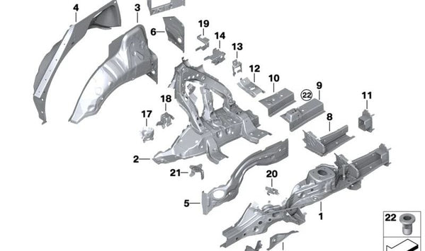 Guardabarros trasero derecho (parte exterior) OEM 41009498780 para BMW G06, F96. Original BMW.