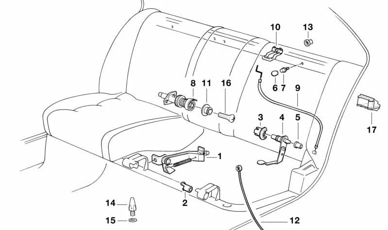 Rechtsunterstützung OEM 52208117552 für BMW E34. Original BMW.