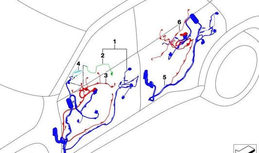 Cablaggio della porta laterale del conducente per BMW X5 F95N, G05N, X7 G07N (OEM 61115A76D79). BMW originale