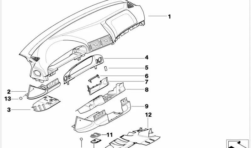 Cubierta Conector OBD para BMW E39 (OEM 51458265374). Original BMW