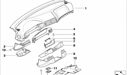 Cubierta Conector OBD para BMW E39 (OEM 51458265374). Original BMW