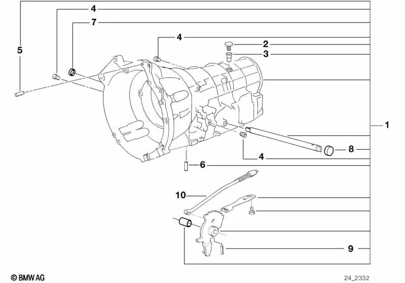 Barra de conexión para BMW E36, E34, E39, E32, E38 (OEM 24521422246). Original BMW.