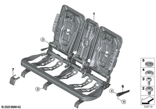 Estructura del Asiento para BMW F45, MINI F60, F60N (OEM 52207450520). Original BMW