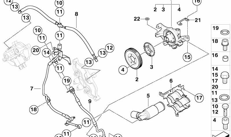 OEM pressure pipe 11367838670 for BMW E60, E61, E63, E64. Original BMW.