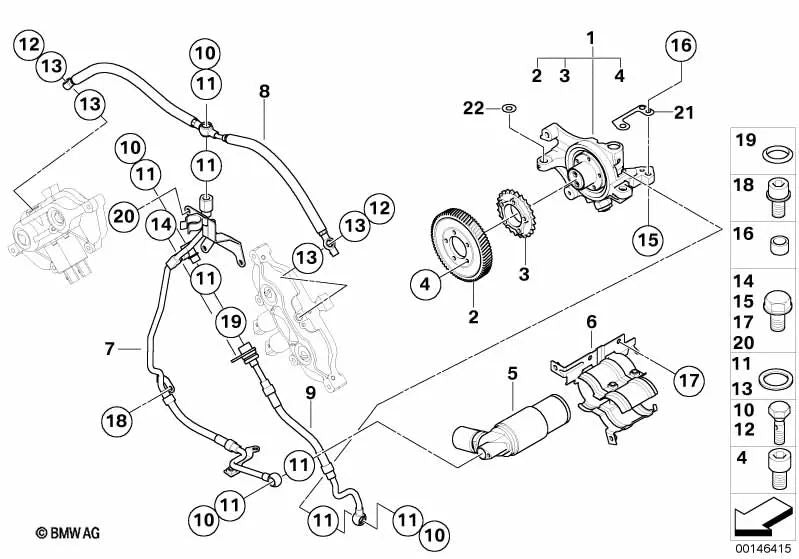 Distanciador para BMW Serie 5 E60, E61N Serie 6 E63, E64 (OEM 11367837448). Original BMW