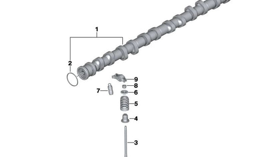 Intake camshaft for BMW 3 Series E90, E91, E92, E93, 5 Series F10, F11, 6 Series E63N, E64N (OEM 11317567641). Original BMW