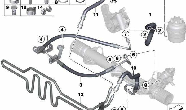 Manguera de expansión para BMW Serie 3 E90N, E91N, E92, X1 E84 (OEM 32416783774). Original BMW.