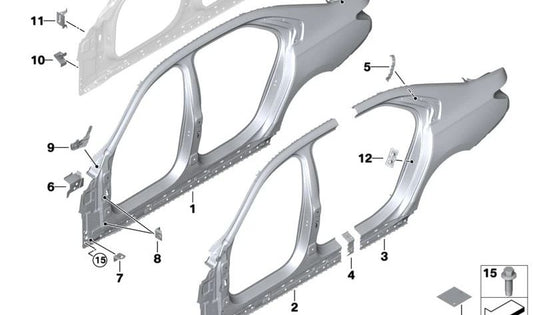 Moldagem ao ar livre de pilar à lei OEM 41215A37B78 para BMW G70. BMW original.