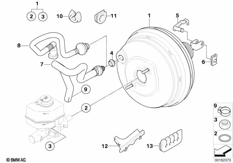 Vacuum pipe for BMW E83 (OEM 34333403246). Genuine BMW