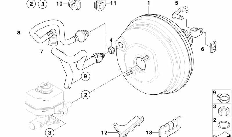 Tubo de vacío para BMW X3 E83, E83N (OEM 34333403248). Original BMW