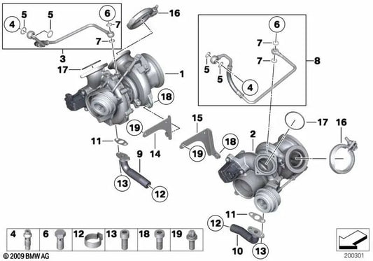 Return Line for BMW 7 Series F01, F02 (OEM 11427562142). Genuine BMW