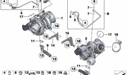 Return line for BMW 7 Series F01, F02 (OEM 11427562143). Original BMW