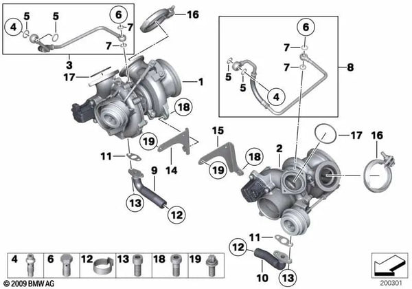 Línea de Retorno para BMW Serie 7 F01, F02 (OEM 11427562142). Original BMW