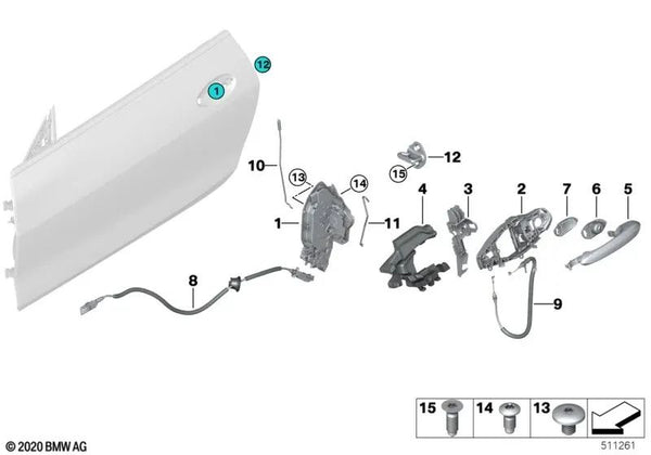 Varilla de accionamiento derecho para BMW Serie 4 G22, G23, G82, G83 (OEM 51217955182). Original BMW.