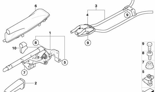 OEM Handbrawing Handworm 344297299 para BMW E81, E82, E87, E88. BMW original.