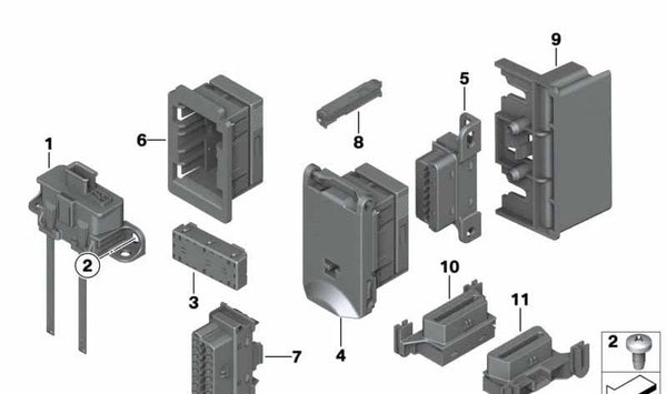 Carcasa conector eléctrico OEM 61139232270 para BMW F07, F10, F11, F12, F13, F01, F02, F04. Original BMW.