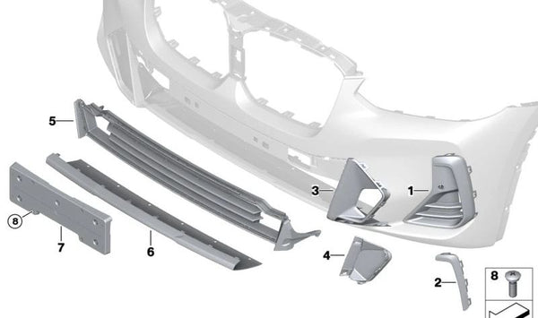 Embellecedor lateral izquierdo OEM 51115A16575 para BMW G08 (iX3). Original BMW