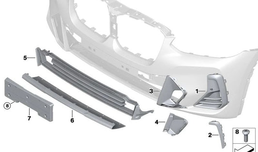 Grade de ventilação direita OEM 51115A16574 para BMW G08 (X3 M). BMW originais.