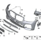 Front license plate holder for BMW G01, G02 (OEM 51138064629). Original BMW.