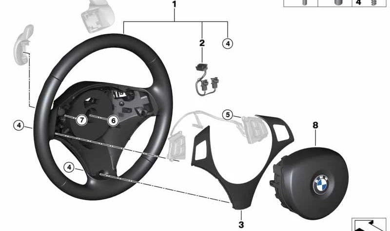 Cubierta Volante negro/cromo gris perla para BMW Serie 3 E92, E93 (OEM 32306783048). Original BMW