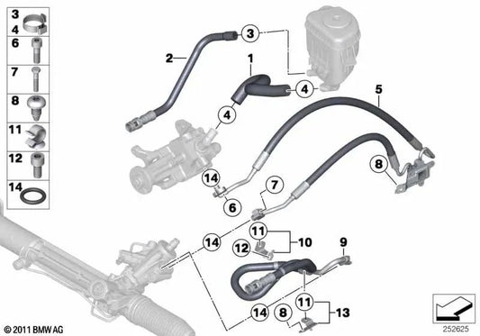 Soporte para la Línea de Retorno para BMW F07, F10, F11, F06, F12, F13, F01N, F02N (OEM 32416788781). Original BMW