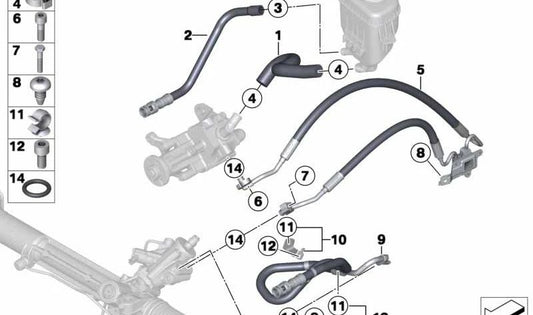 Saugleitung para BMW Serie 5 F07, F10, F11 Serie 7 F01, F02 (OEM 32416850311). Original BMW.