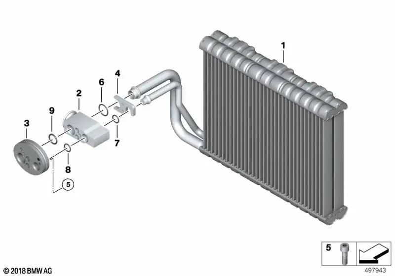 Brida para BMW F07, F10, F11, F06, F12, F13, F01N, F02N, F18N Serie 5, Serie 6, Serie 7 (OEM 64119187293). Original BMW.