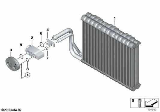 Brida para BMW F07, F10, F11, F06, F12, F13, F01N, F02N, F18N Serie 5, Serie 6, Serie 7 (OEM 64119187293). Original BMW.