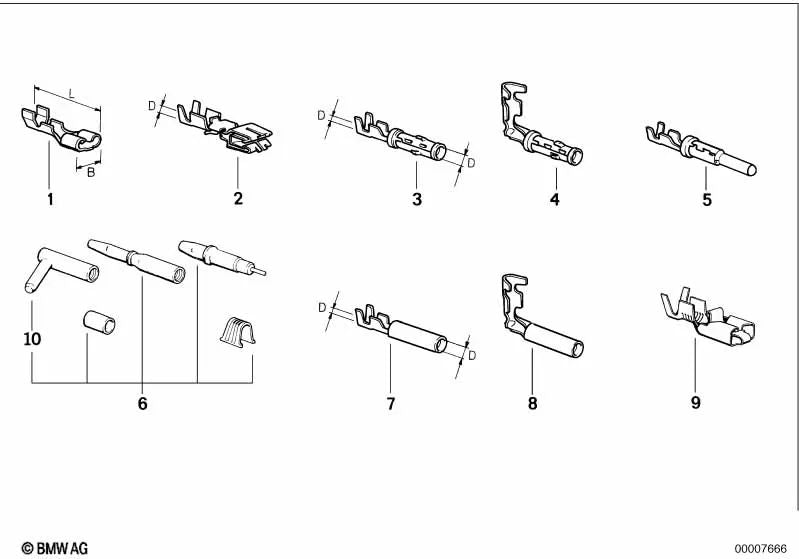 Contacto redondo 2.5 para BMW Serie 1 E81, E82, E87, E87N, E88, F20, F21, F52, Serie 3 E46, E90, E90N, E91, E91N, E92, E93, F30, F31, F34, F35, Serie 4 F32, Serie 5 E60, E61, F07, F10, F11, F18, F90, G30, G31, G38, Serie 6 E24, F06, F12, F13, G32, Serie 7