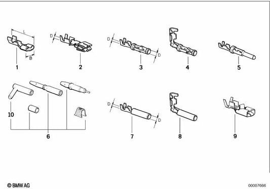 Rundkontakt 2,5 für BMW 1er E81, E82, E87, E87N, E88, F20, F21, F52, 3er E46, E90, E90N, E91, E91N, E92, E93, F30, F31, F34, F35, 4er F32 , Serie 5 E60, E61, F07, F10, F11, F18, F90, G30, G31, G38, Serie 6 E24, F06, F12, F13, G32, Serie 7