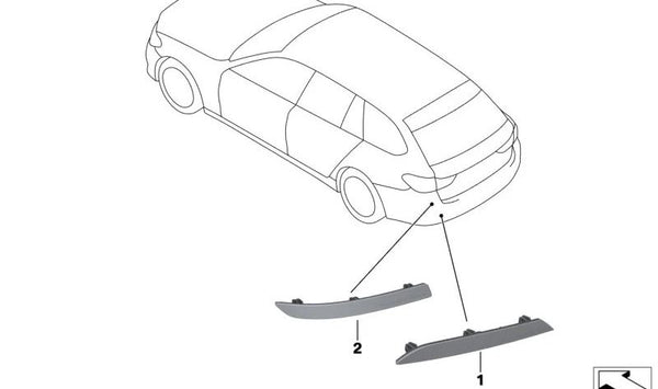 Reflector trasero derecho para BMW G31 (OEM 63147388952). Original BMW