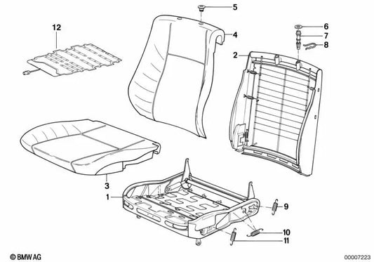 Sitzrahmen para BMW E34 (OEM 52108155445). Original BMW.