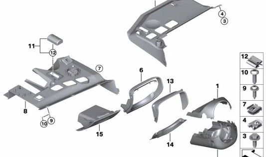 Cubierta de columna de dirección OEM 51457158187 para BMW E90, E91, E92, E93. Original BMW.