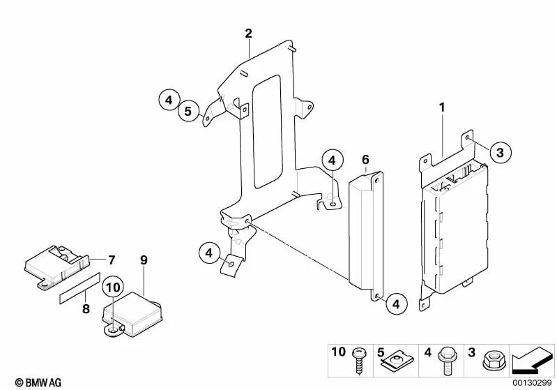 Soporte de la Unidad de Control Telemático para BMW E60, E60N (OEM 84136924420). Original BMW