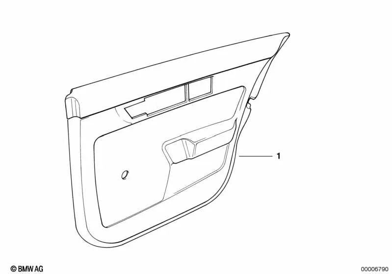 Revestimiento de puerta cuero sintético trasero izquierdo para BMW Serie 5 E34 (OEM 51428137487). Original BMW