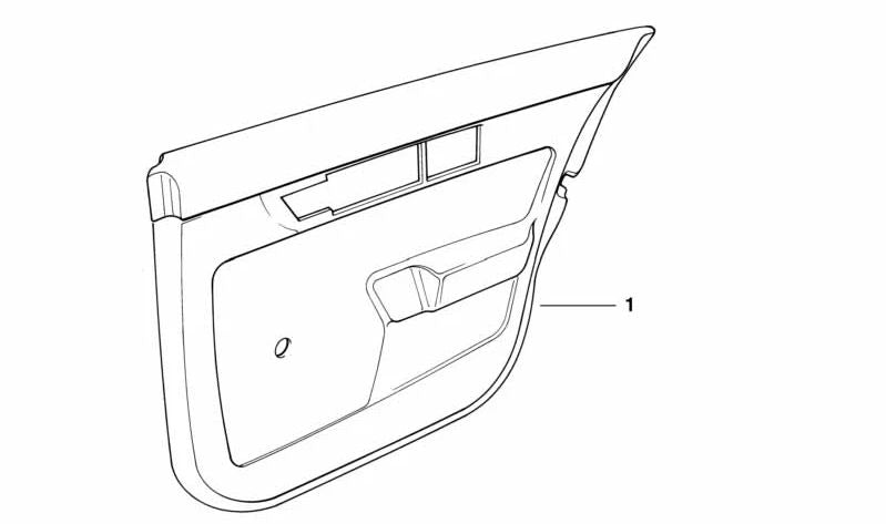 Rear Left Faux Leather Door Trim for BMW 5 Series E34 (OEM 51428155633). Original BMW