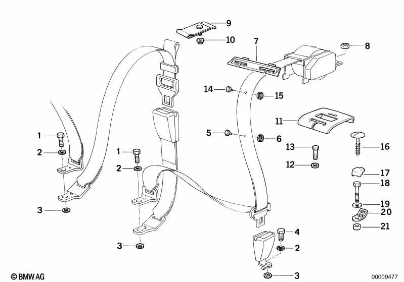 Tapa de cobertura para BMW E36, E46, E34, E39, E32, E38, E31 (OEM 72118187598). Original BMW.