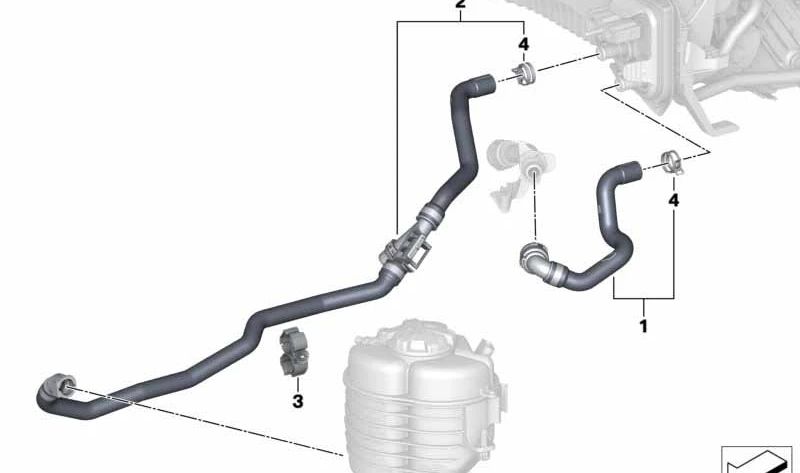 Manguera de Refrigerante de Entrada para BMW G29 (OEM 64219398903). Original BMW