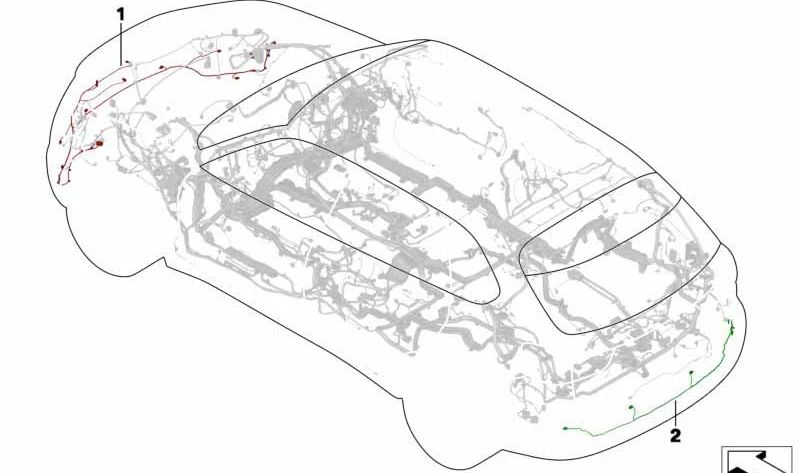 Cableado Frontal para BMW X5 F85, X6 F86 (OEM 61129351001). Original BMW