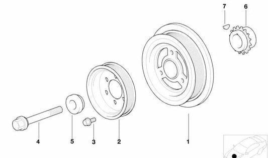 Serie di ammortizzatore per vibrazioni BMW E36, E46 (OEM 11231708816). BMW originale