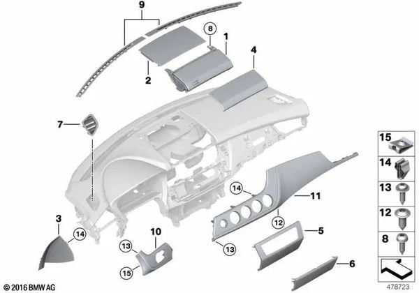 Cubierta derecha para BMW Z4 E89 (OEM 51459129216). Original BMW