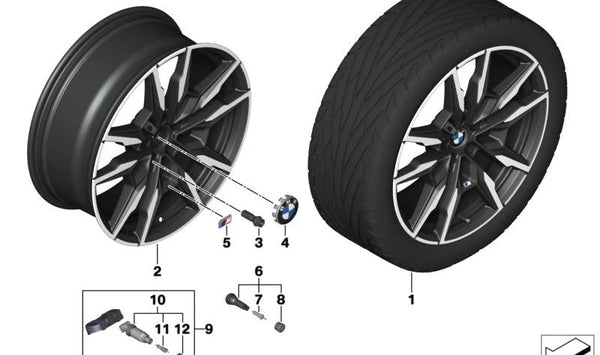 Rueda de Disco de Aleación para BMW G14, G15, G16 (OEM 36115A07087). Original BMW