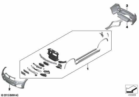 Silenciador trasero para BMW F15 (OEM 18308572484). Original BMW