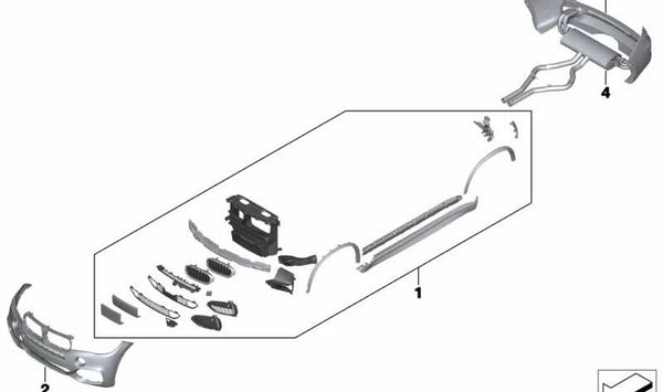 Revestimiento del parachoques delantero para BMW X5 F15 (OEM 51118062489). Original BMW